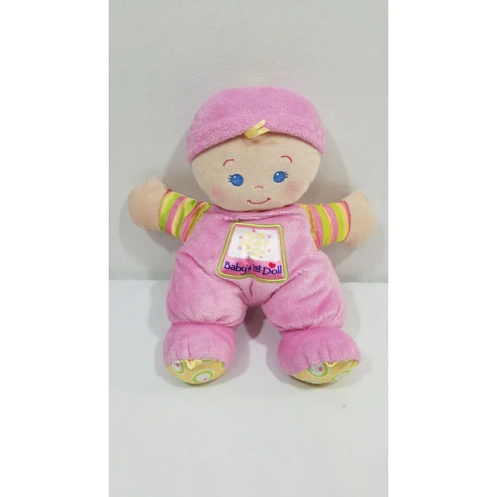 Babys 1st Doll Pink Plush or Lovey Baby Toy For Infants & Toddlers 2008 Rattle